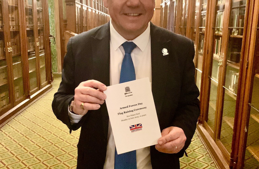 Stephen Metcalfe showed his support for Armed Forces Week in Parliament on 19 June.