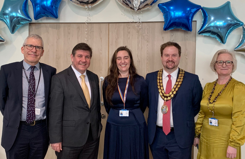 From Left to Right: Andrew Pike, Chief Operating Officer, Stephen Metcalfe MP, Hannah Coffey, Acting Chief Executive, James Halden, Mayor of Thurrock, Fiona Ryan, Managing Director Basildon.