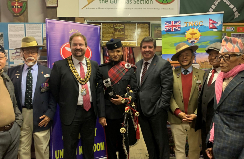 Stephen Metcalfe and the Mayor of Thurrock meet Thurrock's Gurkha community.