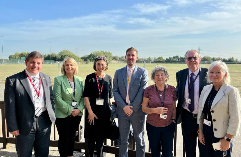 Stephen with Baroness Barran and the team from St Clere’s discussing future provision of the school.