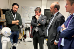 Stephen Metcalfe, Aaron Bell and Greg Clark from the Science, Innovation and Technology Committee are given a tour of the Institute for People-Centred AI.